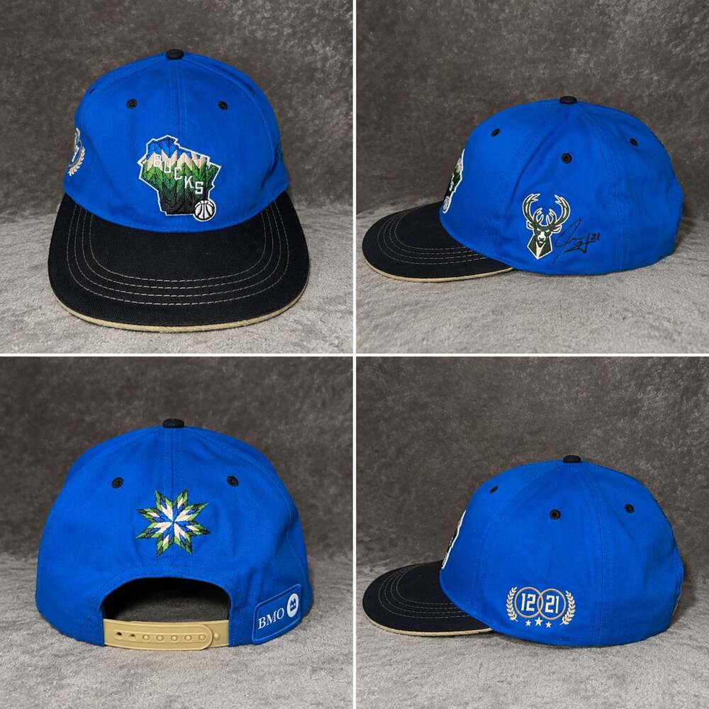 Milwaukee Bucks Jrue Holiday Designed Stadium Giveaway City Edition Snapback Hat